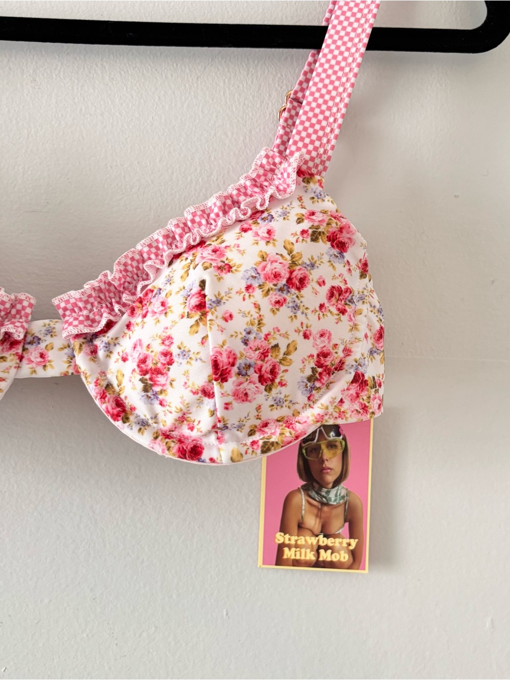 Strawberry Milk Mob NWT Floral Bikini Top Swim Swimwear Two Piece Flowers - Picture 2 of 4